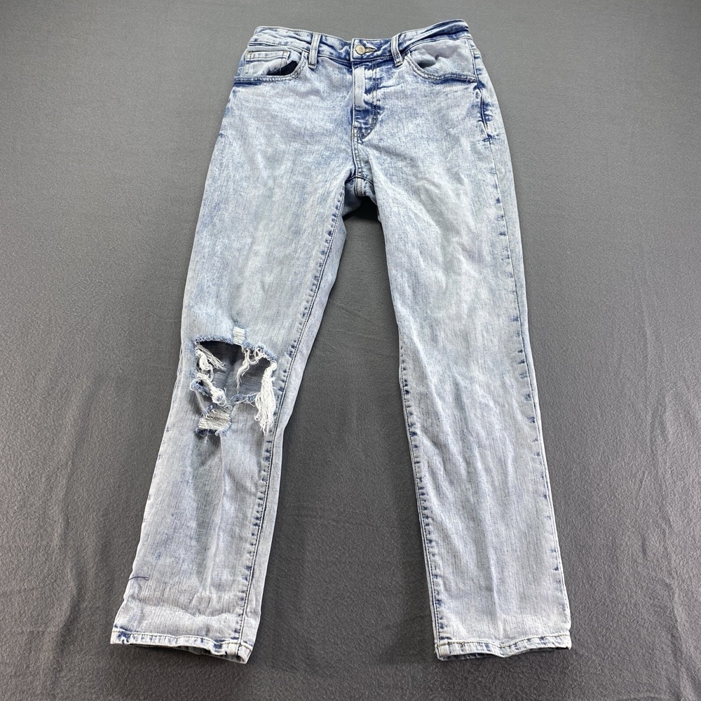 KanCan Relaxed Fit Jeans Womens Size 27 Light Blue Acid Wash Distressed
